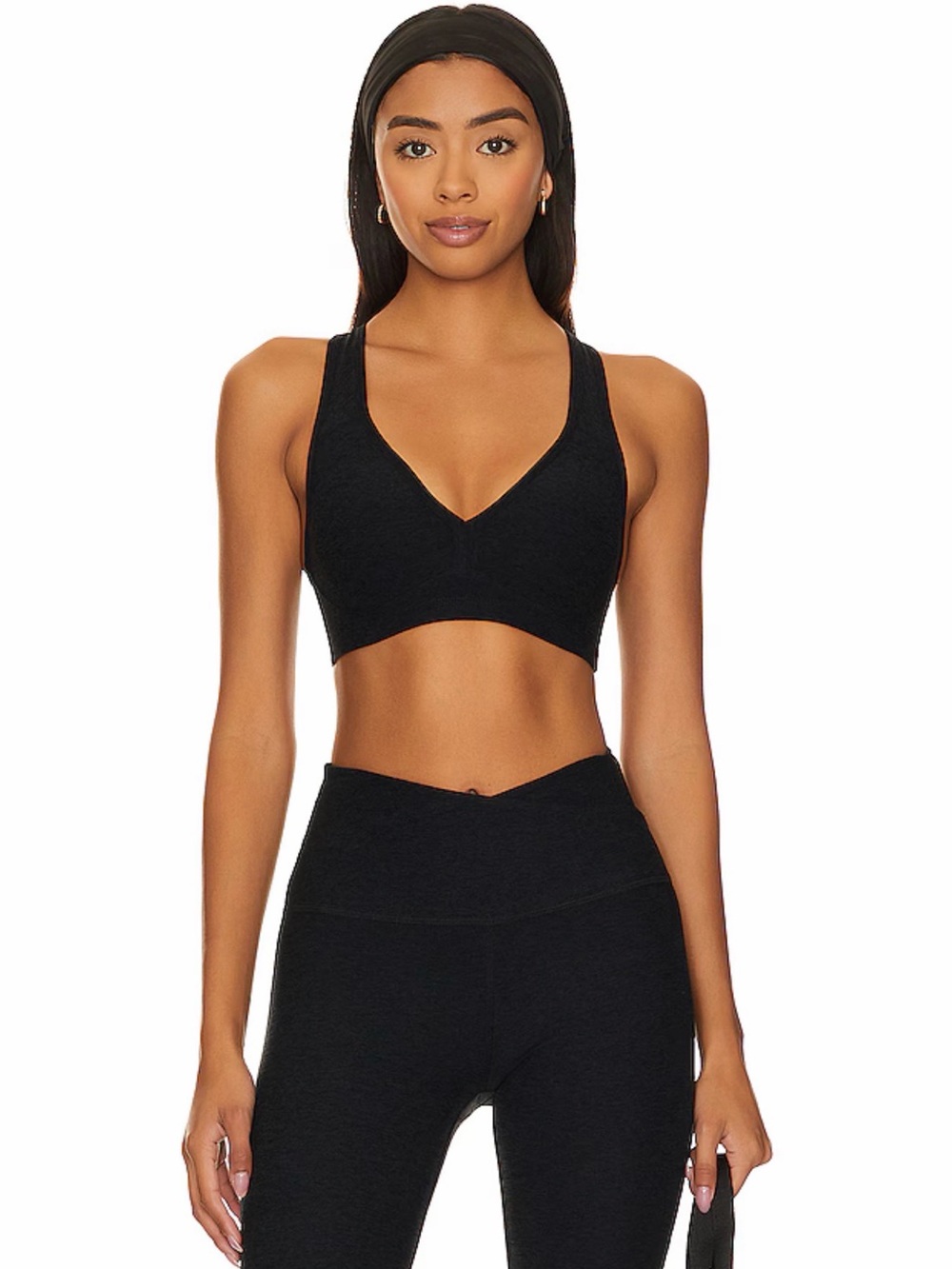 Beyond Yoga Lift Your Spirits Sports Bra in Darkest Night, Small